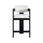 Meridian Furniture, Tabouret Sacha en tissu texturé lin