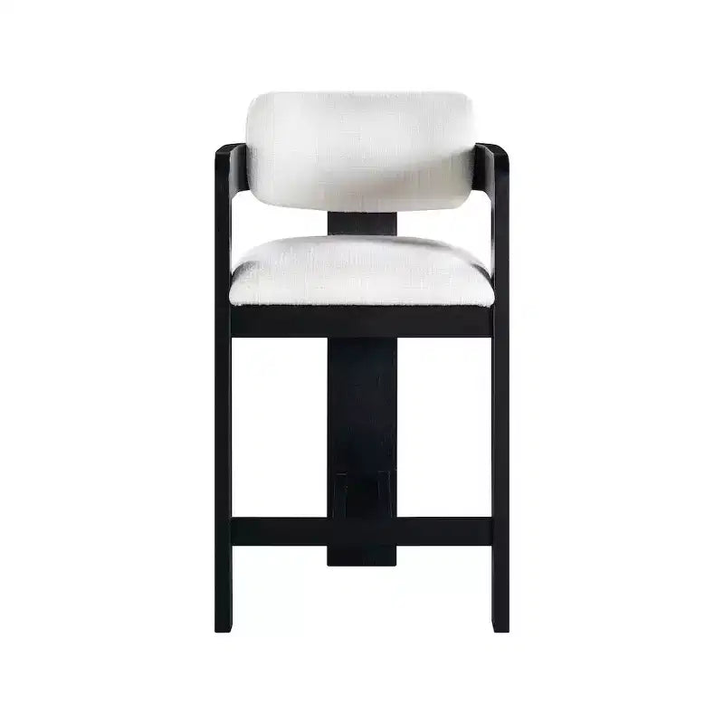 Meridian Furniture, Tabouret Sacha en tissu texturé lin