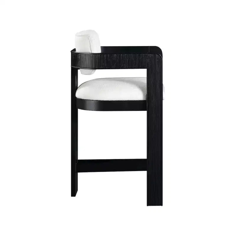Meridian Furniture, Tabouret Sacha en tissu texturé lin