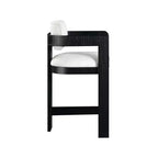 Meridian Furniture, Tabouret Sacha en tissu texturé lin