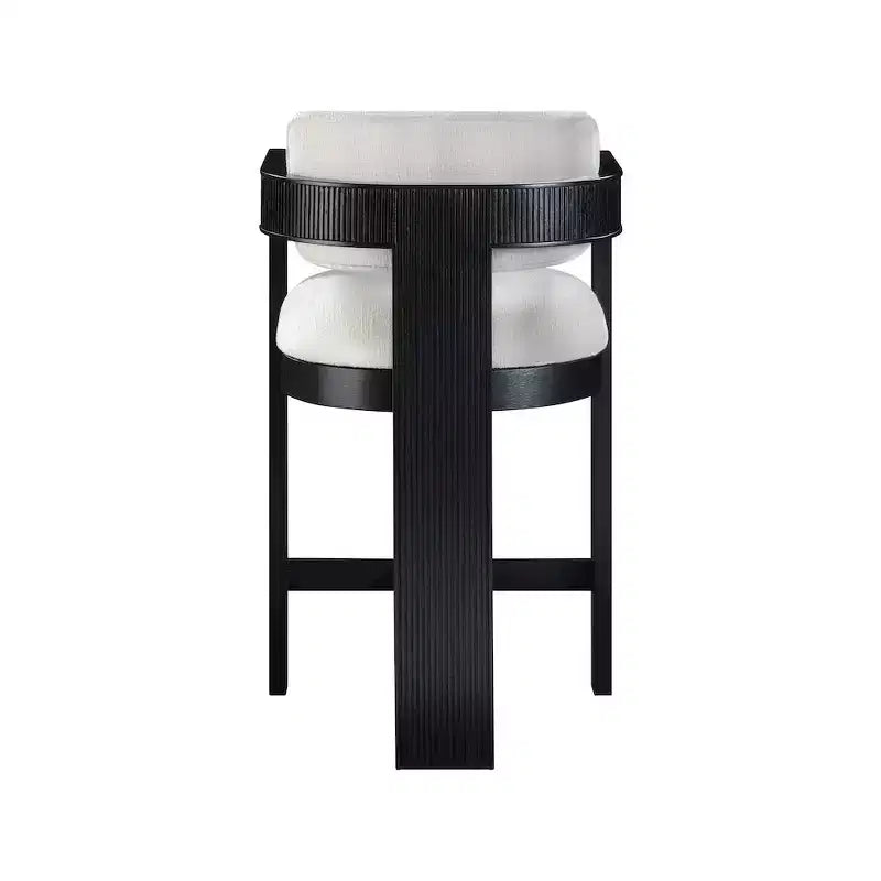 Meridian Furniture, Tabouret Sacha en tissu texturé lin