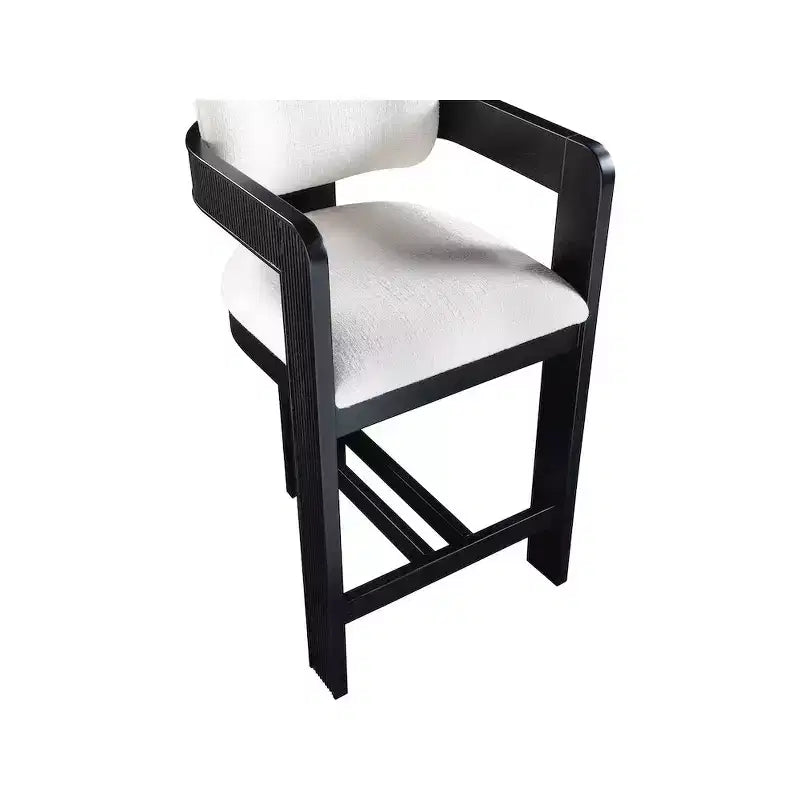 Meridian Furniture, Tabouret Sacha en tissu texturé lin