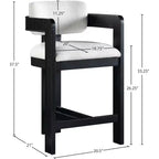 Meridian Furniture, Tabouret Sacha en tissu texturé lin