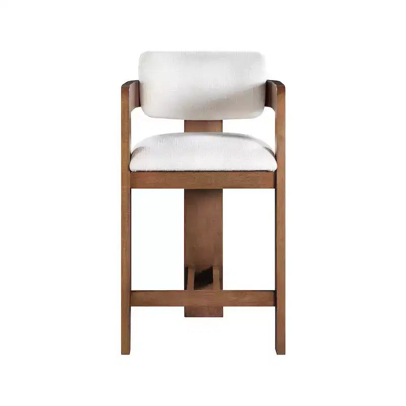 Meridian Furniture, Tabouret Sacha en tissu texturé lin