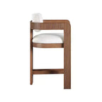 Meridian Furniture, Tabouret Sacha en tissu texturé lin