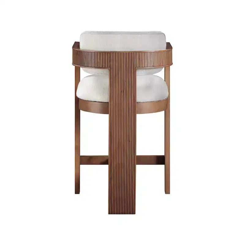 Meridian Furniture, Tabouret Sacha en tissu texturé lin