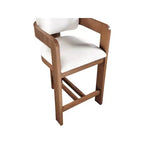 Meridian Furniture, Tabouret Sacha en tissu texturé lin