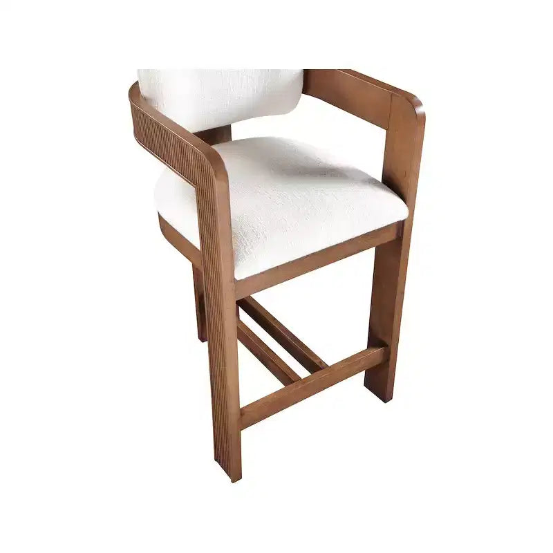 Meridian Furniture, Tabouret Sacha en tissu texturé lin
