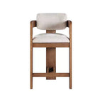 Meridian Furniture, Tabouret Sacha en tissu texturé lin