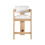 Meridian Furniture, Tabouret Sacha en tissu texturé lin
