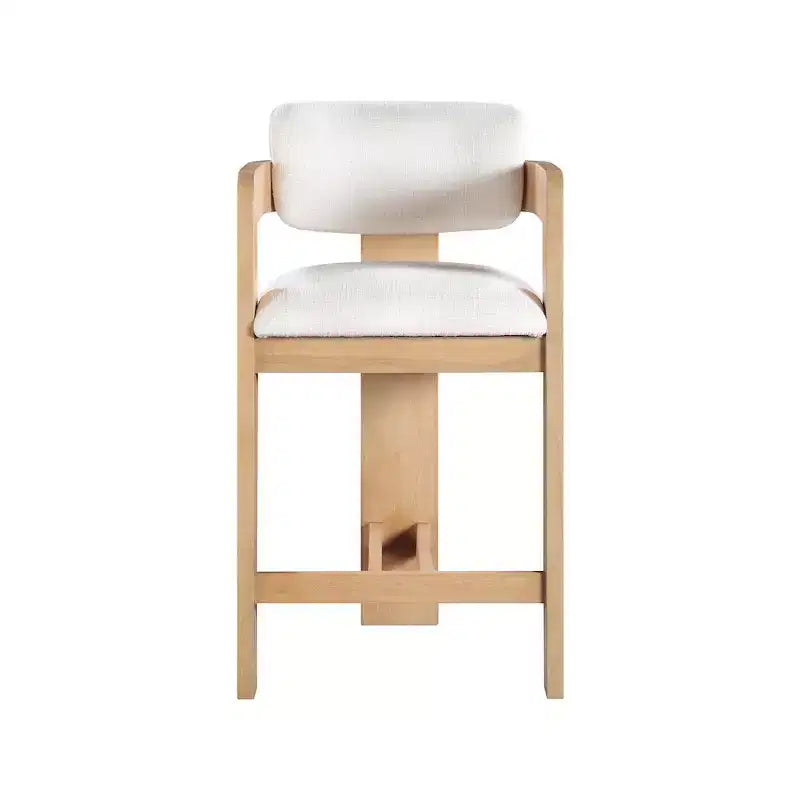 Meridian Furniture, Tabouret Sacha en tissu texturé lin