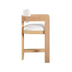 Meridian Furniture, Tabouret Sacha en tissu texturé lin