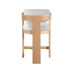 Meridian Furniture, Tabouret Sacha en tissu texturé lin