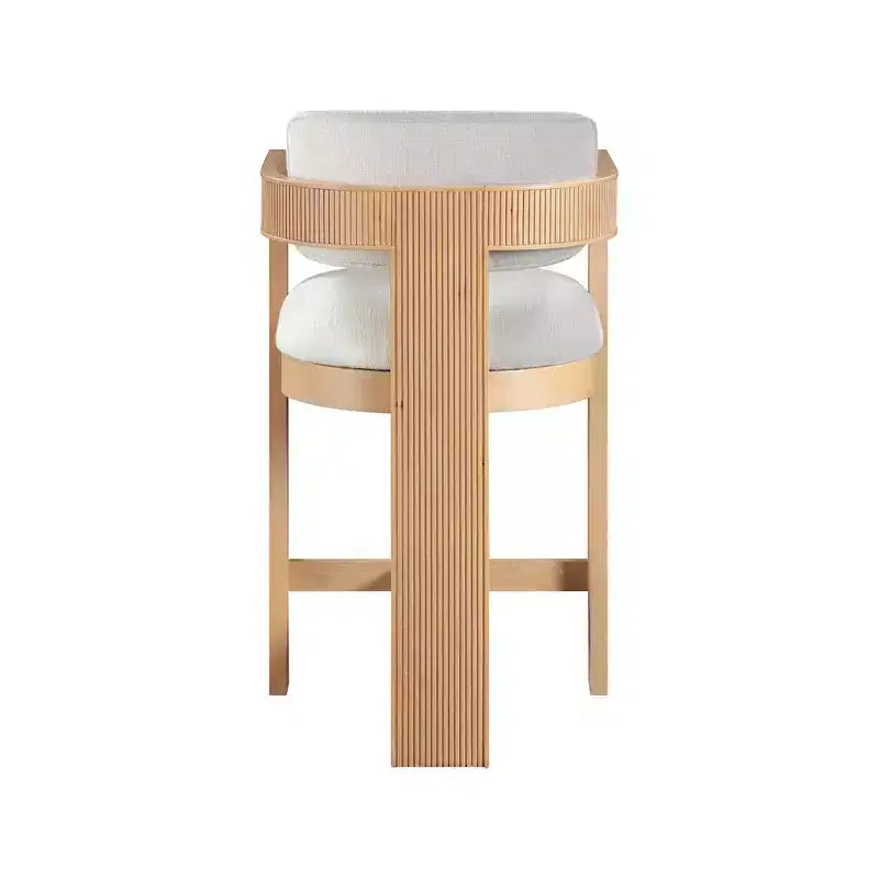 Meridian Furniture, Tabouret Sacha en tissu texturé lin