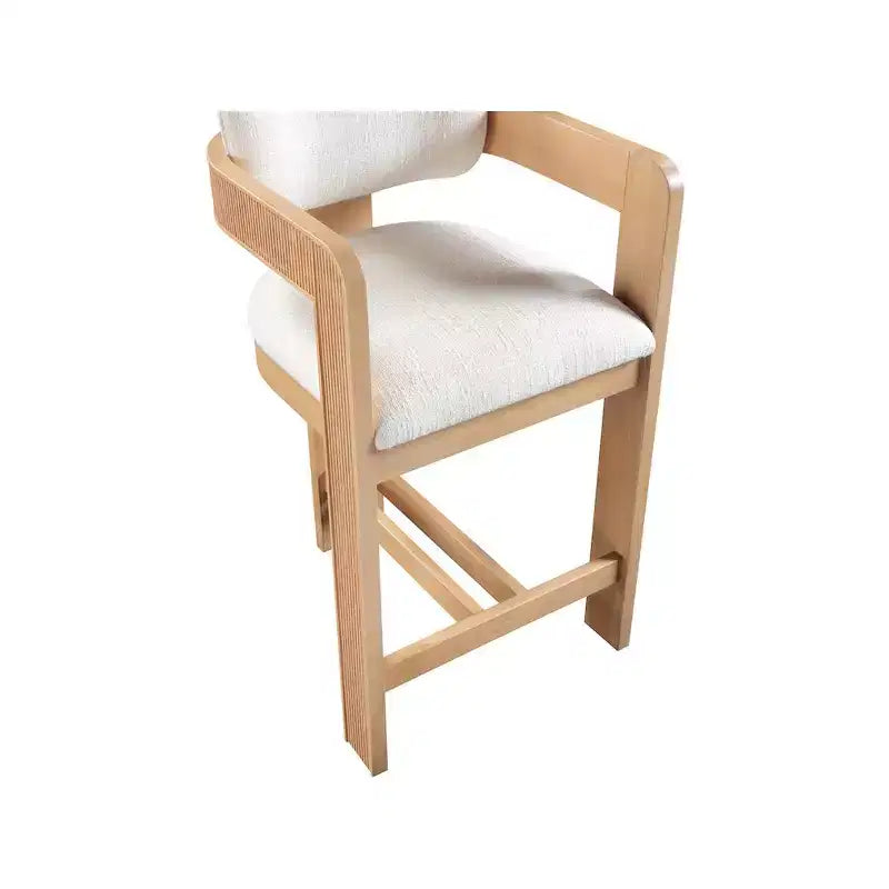Meridian Furniture, Tabouret Sacha en tissu texturé lin