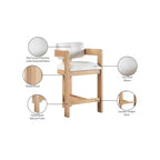 Meridian Furniture, Tabouret Sacha en tissu texturé lin