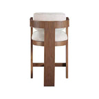 Meridian Furniture, Tabouret Sacha en tissu texturé lin