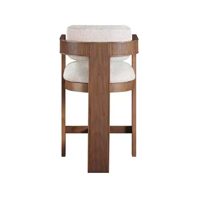 Meridian Furniture, Tabouret Sacha en tissu texturé lin