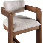 Meridian Furniture, Tabouret Sacha en tissu texturé lin