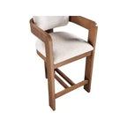 Meridian Furniture, Tabouret Sacha en tissu texturé lin