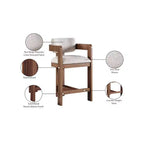 Meridian Furniture, Tabouret Sacha en tissu texturé lin