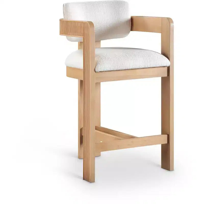 Meridian Furniture,Sacha Linen Textured Fabric Stool