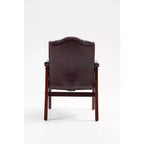 Chaise de bureau exécutive Okak à dossier mi-haut, chaise visiteur avec assise et accoudoirs rembourrés, chaise confortable pour salle de réunion, bureau, étude