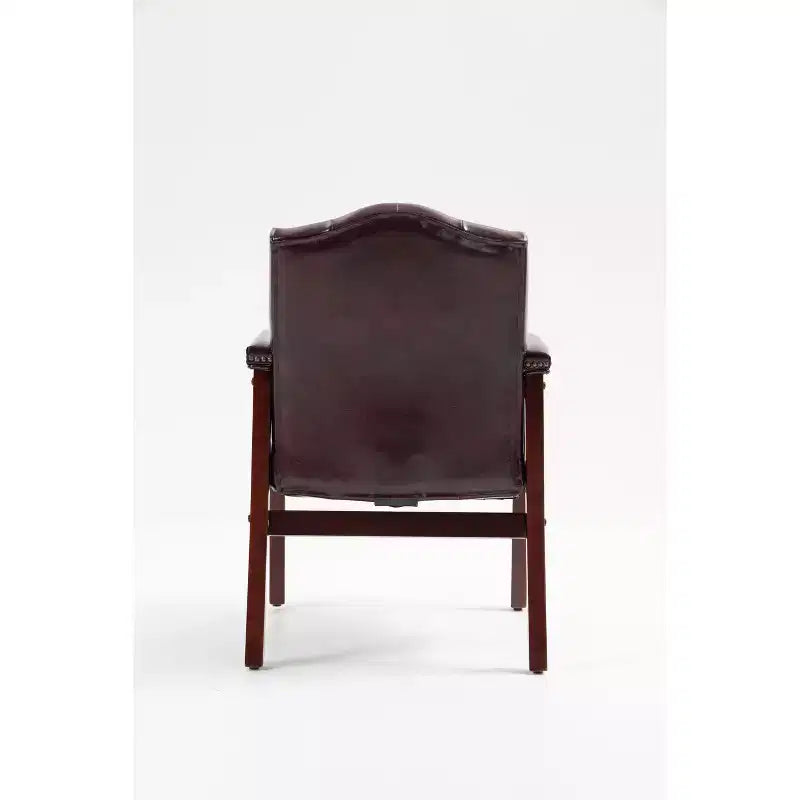 Chaise de bureau exécutive Okak à dossier mi-haut, chaise visiteur avec assise et accoudoirs rembourrés, chaise confortable pour salle de réunion, bureau, étude