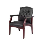 Chaise de bureau exécutive Okak à dossier mi-haut, chaise visiteur avec assise et accoudoirs rembourrés, chaise confortable pour salle de réunion, bureau, étude