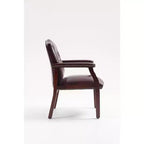 Chaise de bureau exécutive Okak à dossier mi-haut, chaise visiteur avec assise et accoudoirs rembourrés, chaise confortable pour salle de réunion, bureau, étude