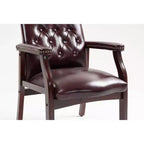 Chaise de bureau exécutive Okak à dossier mi-haut, chaise visiteur avec assise et accoudoirs rembourrés, chaise confortable pour salle de réunion, bureau, étude