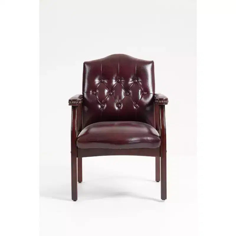 Chaise de bureau exécutive Okak à dossier mi-haut, chaise visiteur avec assise et accoudoirs rembourrés, chaise confortable pour salle de réunion, bureau, étude