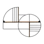 Étagère murale de rangement – ​​Métal et bois géométriques – Étagère flottante moderne pour la maison et le bureau – Cadre en fer robuste – Décoration élégante pour la chambre et le salon