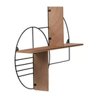 Étagère murale de rangement – ​​Métal et bois géométriques – Étagère flottante moderne pour la maison et le bureau – Cadre en fer robuste – Décoration élégante pour la chambre et le salon