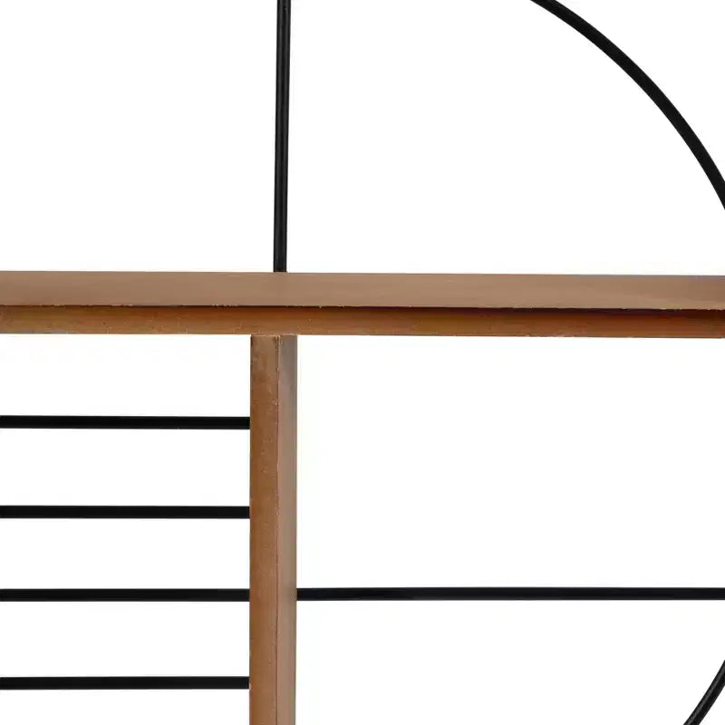 Étagère murale de rangement – ​​Métal et bois géométriques – Étagère flottante moderne pour la maison et le bureau – Cadre en fer robuste – Décoration élégante pour la chambre et le salon