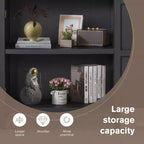 Captiva Designs Buffet de ferme à portes avec motif floral sculpté pour salon