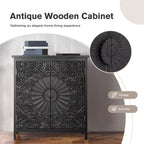 Captiva Designs Buffet de ferme à portes avec motif floral sculpté pour salon