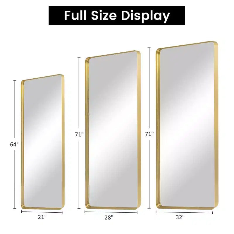 MAYEERTY Miroir rectangulaire d'angle pleine longueur pour salon et chambre