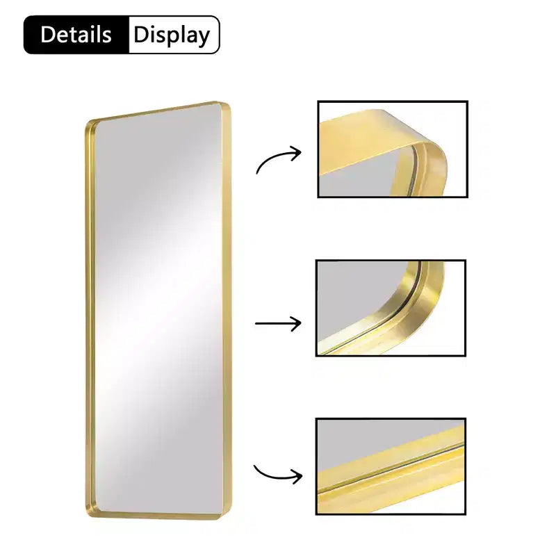 MAYEERTY Miroir rectangulaire d'angle pleine longueur pour salon et chambre