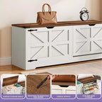 Banc de rangement pour chaussures Meuble à chaussures avec tiroir basculant et rangement à rabat Blanc ou Rustique foncé