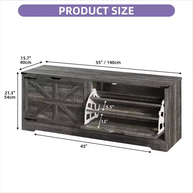 Banc de rangement pour chaussures Meuble à chaussures avec tiroir basculant et rangement à rabat Blanc ou Rustique foncé