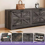 Banc de rangement pour chaussures Meuble à chaussures avec tiroir basculant et rangement à rabat Blanc ou Rustique foncé