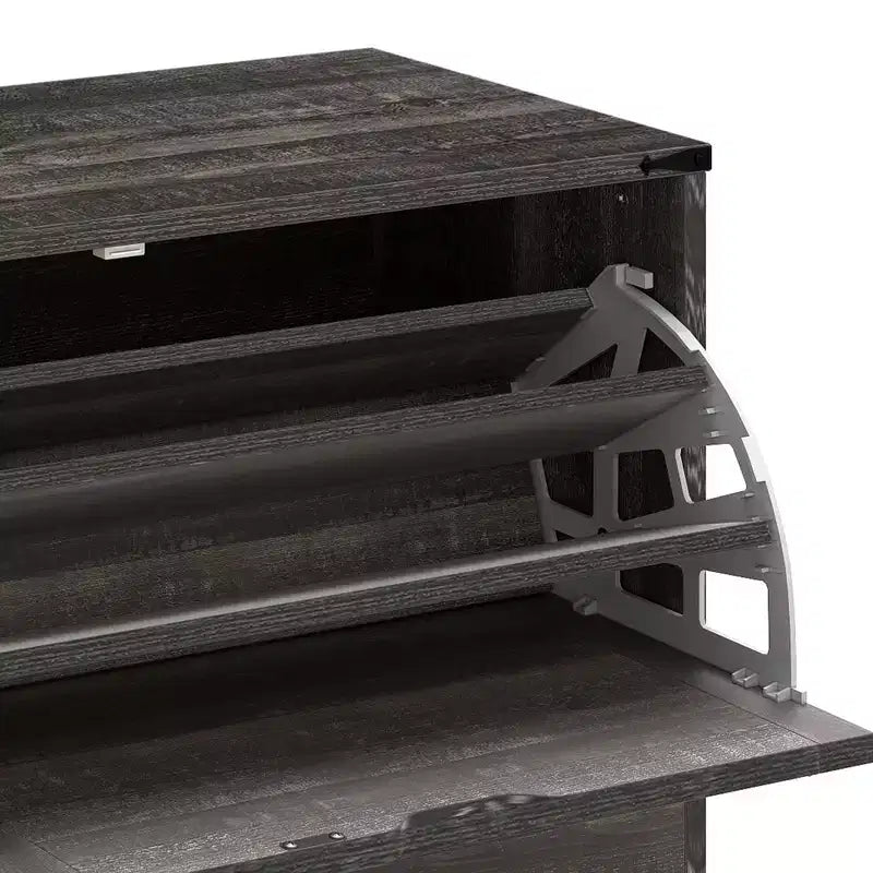 Banc de rangement pour chaussures Meuble à chaussures avec tiroir basculant et rangement à rabat Blanc ou Rustique foncé