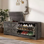 Banc de rangement pour chaussures Meuble à chaussures avec tiroir basculant et rangement à rabat Blanc ou Rustique foncé
