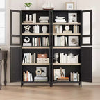 COZONY Armoire de Rangement Haute de 180 cm à 5 Niveaux, Organiseur de Garde-Manger à 4 Portes avec Étagères Réglables pour Cuisine, Salle de Bain, Salle à Manger