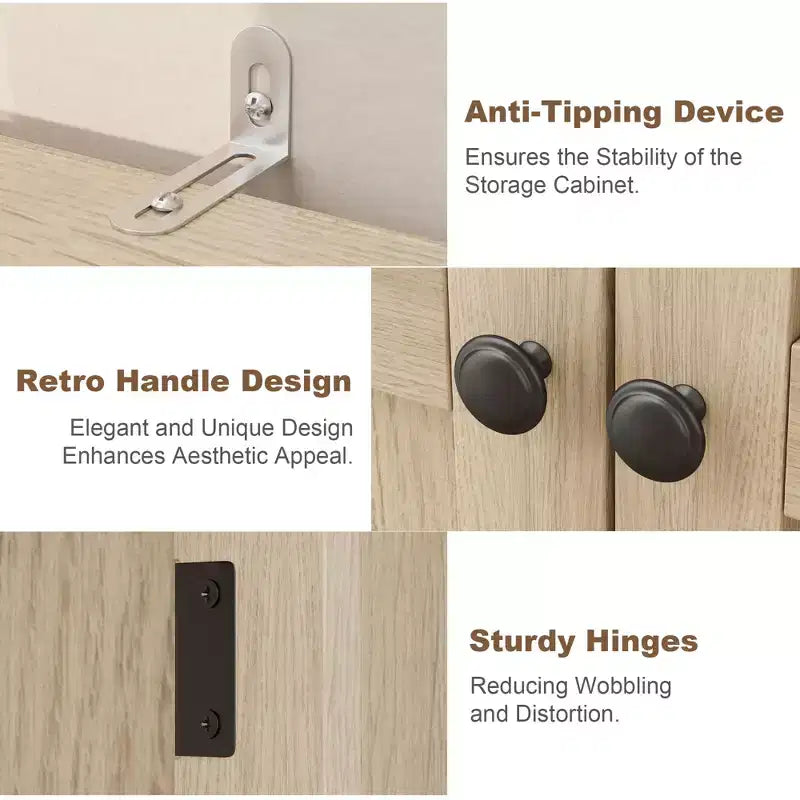 COZONY Armoire de Rangement Haute de 180 cm à 5 Niveaux, Organiseur de Garde-Manger à 4 Portes avec Étagères Réglables pour Cuisine, Salle de Bain, Salle à Manger
