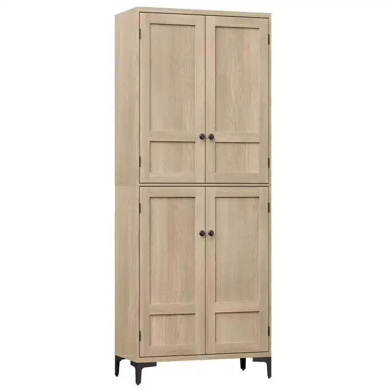 COZONY Armoire de Rangement Haute de 180 cm à 5 Niveaux, Organiseur de Garde-Manger à 4 Portes avec Étagères Réglables pour Cuisine, Salle de Bain, Salle à Manger