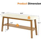 Banc de salle à manger VINGLI en bois massif 39, banc en bois pour entrée, chambre à coucher, avec rangement pour chaussures