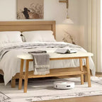 Banc de salle à manger VINGLI en bois massif 39, banc en bois pour entrée, chambre à coucher, avec rangement pour chaussures