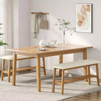 Banc de salle à manger VINGLI en bois massif 39, banc en bois pour entrée, chambre à coucher, avec rangement pour chaussures
